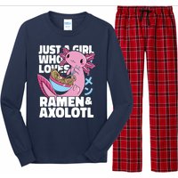 Just A Girl Who Loves Ramen & Axolotl Funny Cute Long Sleeve Pajama Set