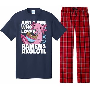 Just A Girl Who Loves Ramen & Axolotl Funny Cute Pajama Set