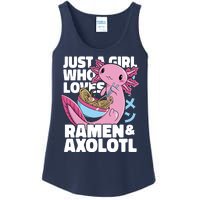 Just A Girl Who Loves Ramen & Axolotl Funny Cute Ladies Essential Tank