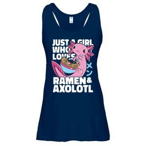 Just A Girl Who Loves Ramen & Axolotl Funny Cute Ladies Essential Flowy Tank