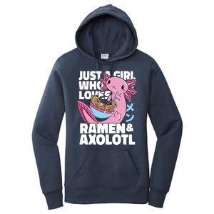 Just A Girl Who Loves Ramen & Axolotl Funny Cute Women's Pullover Hoodie