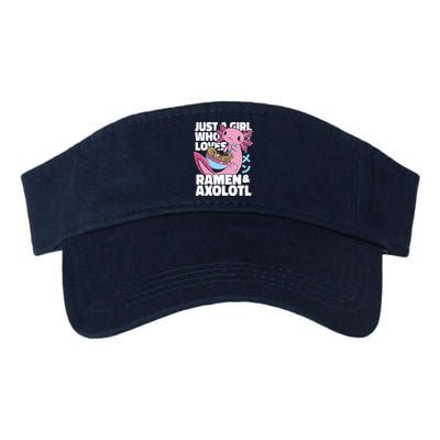 Just A Girl Who Loves Ramen & Axolotl Funny Cute Visor