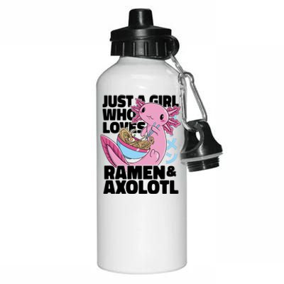 Just A Girl Who Loves Ramen & Axolotl Funny Cute Aluminum Water Bottle 