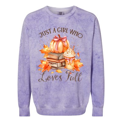 Just A Girl Who Loves Pumpkin Spice Colorblast Crewneck Sweatshirt