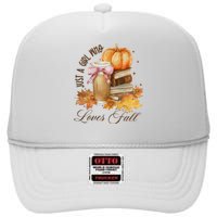 Just A Girl Who Loves Fall High Crown Mesh Back Trucker Hat