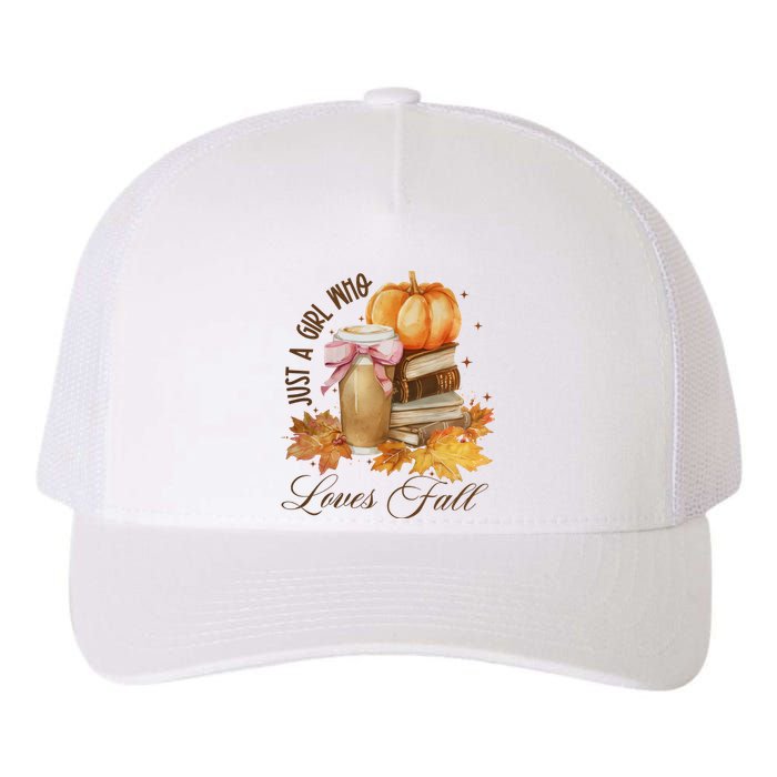 Just A Girl Who Loves Fall Yupoong Adult 5-Panel Trucker Hat