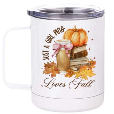 Just A Girl Who Loves Fall 12 oz Stainless Steel Tumbler Cup