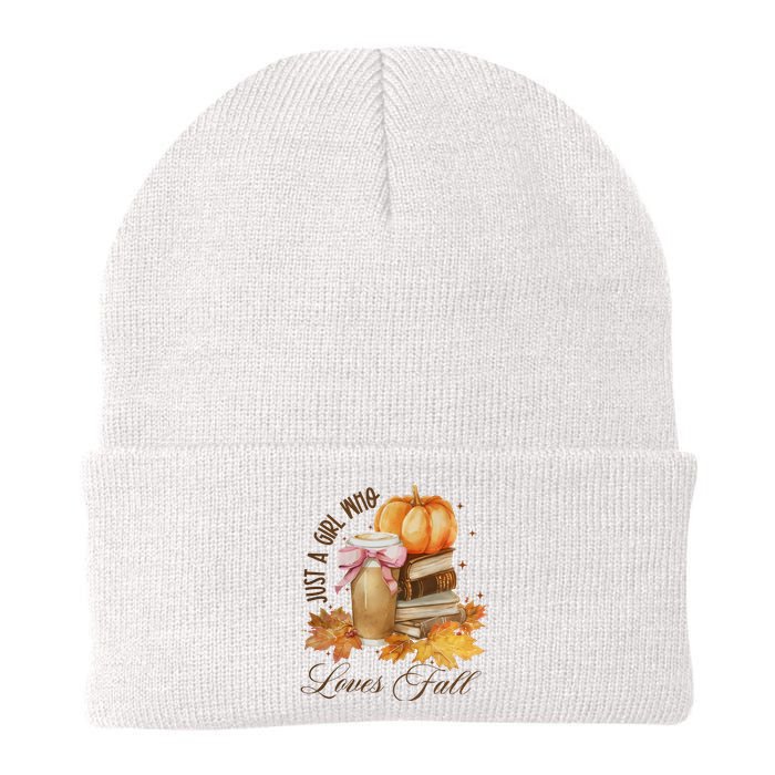 Just A Girl Who Loves Fall Knit Cap Winter Beanie