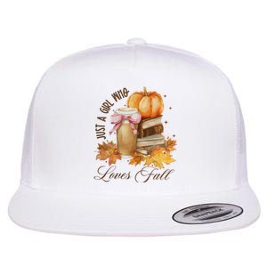 Just A Girl Who Loves Fall Flat Bill Trucker Hat