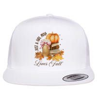 Just A Girl Who Loves Fall Flat Bill Trucker Hat