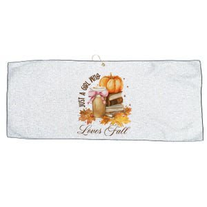 Just A Girl Who Loves Fall Large Microfiber Waffle Golf Towel