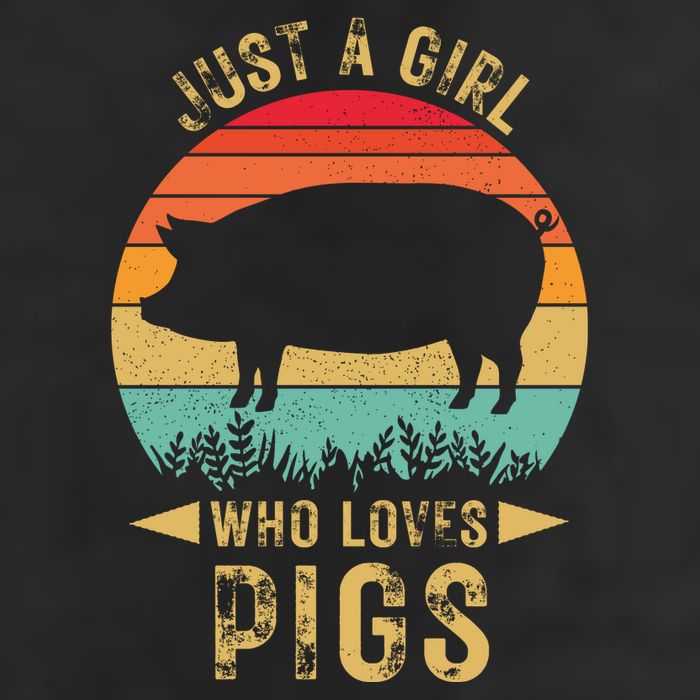 Just A Girl Who Loves Pigs 7 Panel Mesh Trucker Snapback Hat