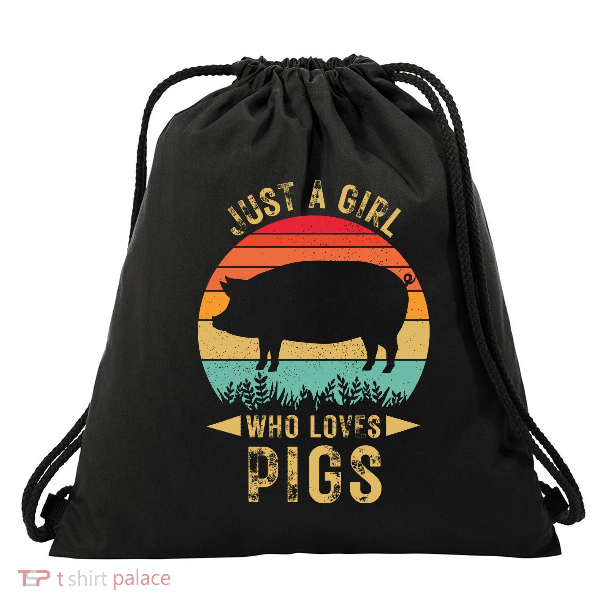 Just A Girl Who Loves Pigs Drawstring Bag