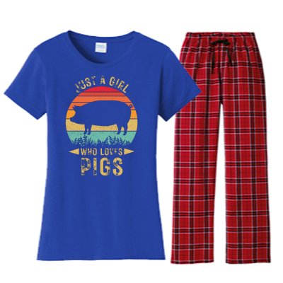 Just A Girl Who Loves Pigs Women's Flannel Pajama Set