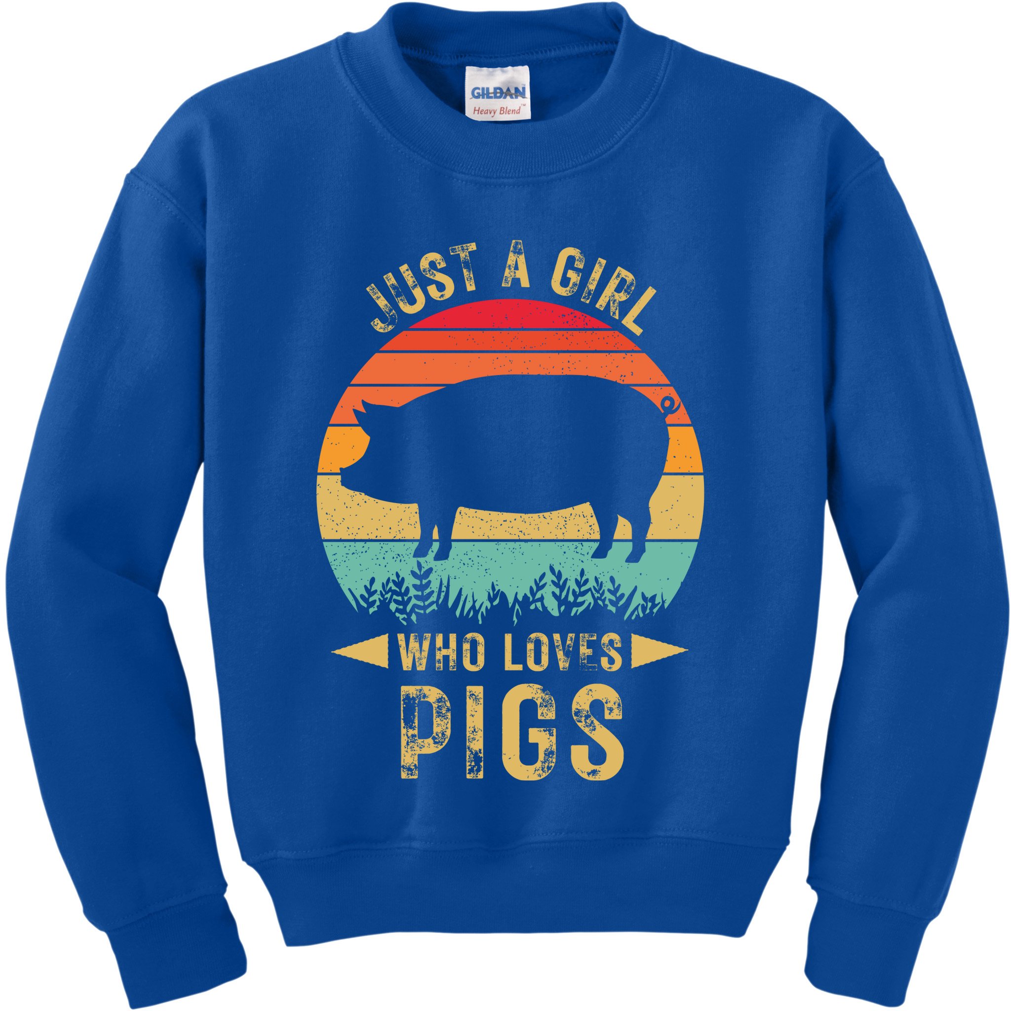 Just A Girl Who Loves Pigs Kids Sweatshirt