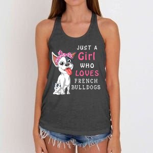 Just A Girl Who Loves French Bulldogs Women's Knotted Racerback Tank