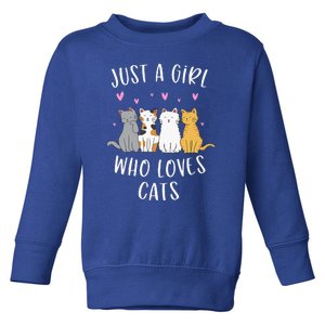 Just A Girl Who Loves Cats Cute Cat Lover Toddler Sweatshirt