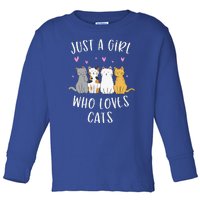 Just A Girl Who Loves Cats Cute Cat Lover Toddler Long Sleeve Shirt