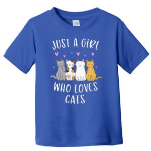 Just A Girl Who Loves Cats Cute Cat Lover Toddler T-Shirt