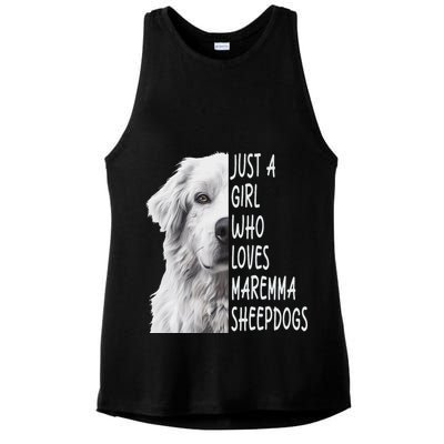 Just A Girl Who Loves Maremma Sheepdog Ladies PosiCharge Tri-Blend Wicking Tank