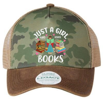 Just A Girl Who Loves Books Funny Books Lovers Legacy Tie Dye Trucker Hat