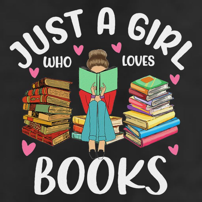 Just A Girl Who Loves Books Funny Books Lovers 7 Panel Mesh Trucker Snapback Hat