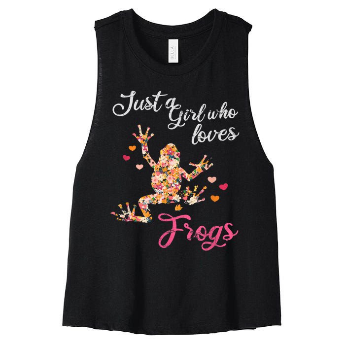 Just A Girl Who Loves Frogs Women's Racerback Cropped Tank