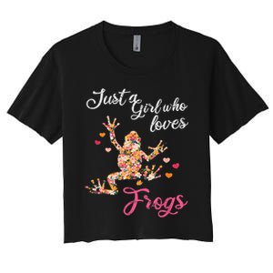 Just A Girl Who Loves Frogs Women's Crop Top Tee