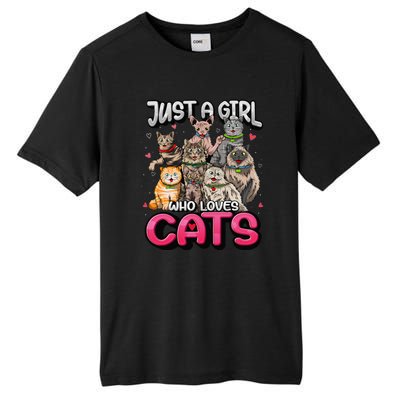 Just A Girl Who Loves Cats Cute Cat Lover Tall Fusion ChromaSoft Performance T-Shirt