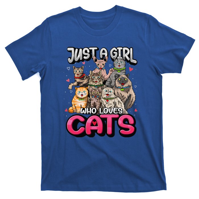 Just A Girl Who Loves Cats Cute Cat Lover T-Shirt