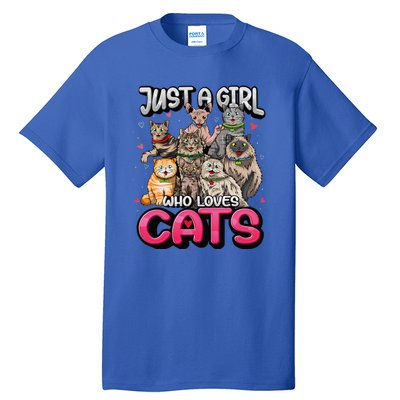 Just A Girl Who Loves Cats Cute Cat Lover Tall T-Shirt