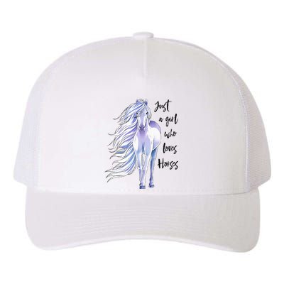 Just A Girl Who Loves Horses Horse Women Horseback Riding Yupoong Adult 5-Panel Trucker Hat