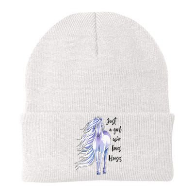 Just A Girl Who Loves Horses Horse Women Horseback Riding Knit Cap Winter Beanie