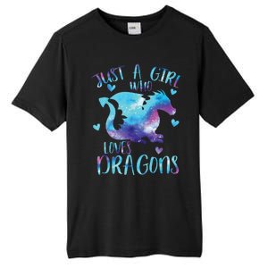 Just A Girl Who Loves Dragons Galaxy Space Dragon Cute Girls Tall Fusion ChromaSoft Performance T-Shirt