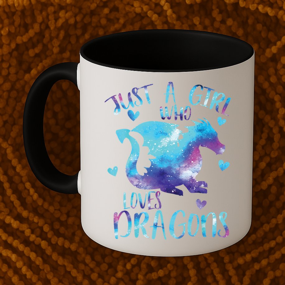 Just A Girl Who Loves Dragons Galaxy Space Dragon Cute Girls Mug