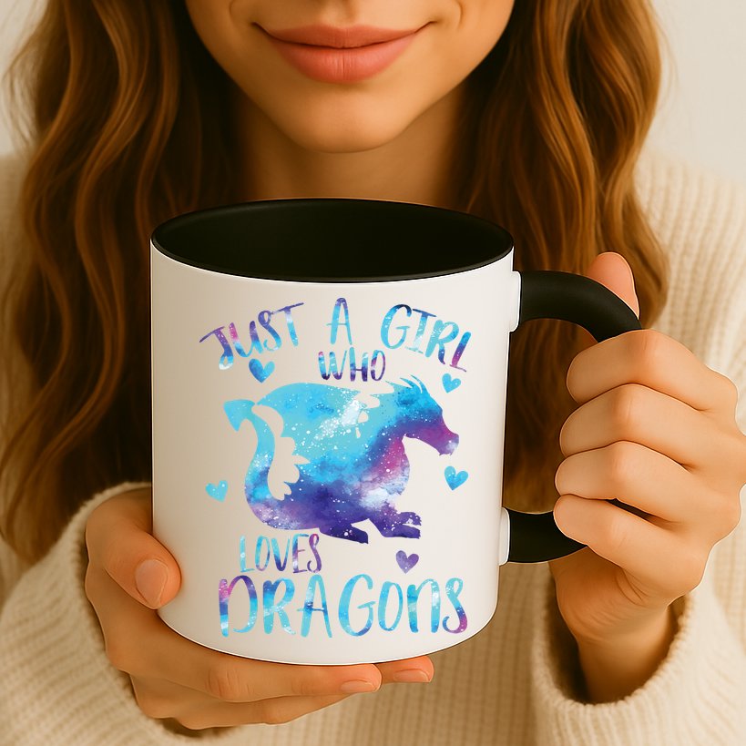 Just A Girl Who Loves Dragons Galaxy Space Dragon Cute Girls Mug