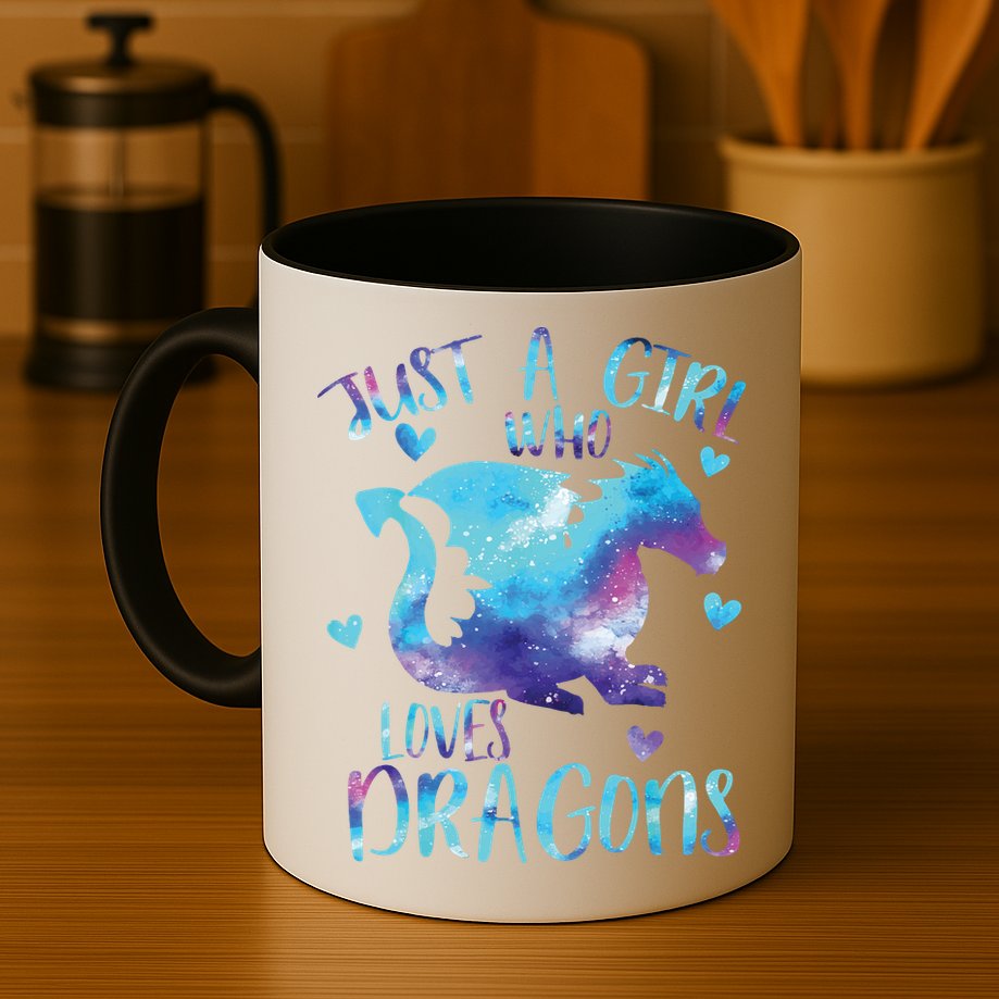 Just A Girl Who Loves Dragons Galaxy Space Dragon Cute Girls Mug