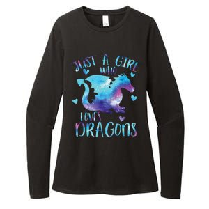 Just A Girl Who Loves Dragons Galaxy Space Dragon Cute Girls Womens CVC Long Sleeve Shirt