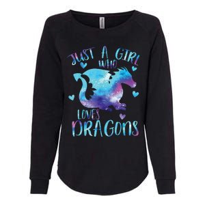 Just A Girl Who Loves Dragons Galaxy Space Dragon Cute Girls Womens California Wash Sweatshirt