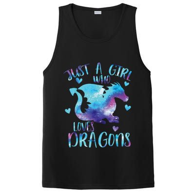 Just A Girl Who Loves Dragons Galaxy Space Dragon Cute Girls PosiCharge Competitor Tank