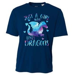 Just A Girl Who Loves Dragons Galaxy Space Dragon Cute Girls Cooling Performance Crew T-Shirt