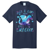 Just A Girl Who Loves Dragons Galaxy Space Dragon Cute Girls Tall T-Shirt