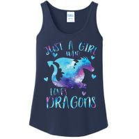 Just A Girl Who Loves Dragons Galaxy Space Dragon Cute Girls Ladies Essential Tank