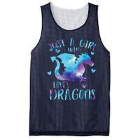 Just A Girl Who Loves Dragons Galaxy Space Dragon Cute Girls Mesh Reversible Basketball Jersey Tank