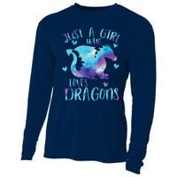 Just A Girl Who Loves Dragons Galaxy Space Dragon Cute Girls Cooling Performance Long Sleeve Crew