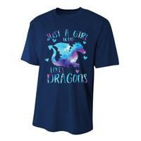 Just A Girl Who Loves Dragons Galaxy Space Dragon Cute Girls Performance Sprint T-Shirt