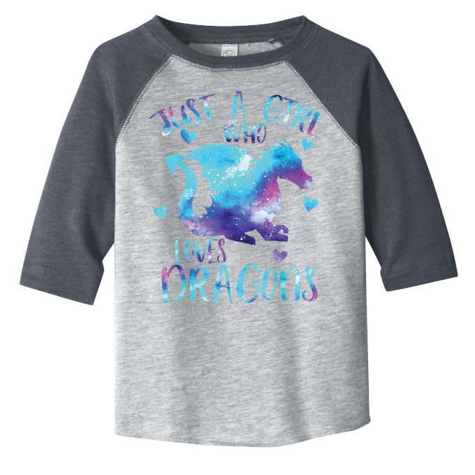 Just A Girl Who Loves Dragons Galaxy Space Dragon Cute Girls Toddler Fine Jersey T-Shirt
