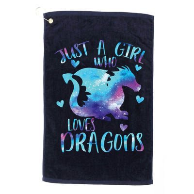 Just A Girl Who Loves Dragons Galaxy Space Dragon Cute Girls Golf Towel