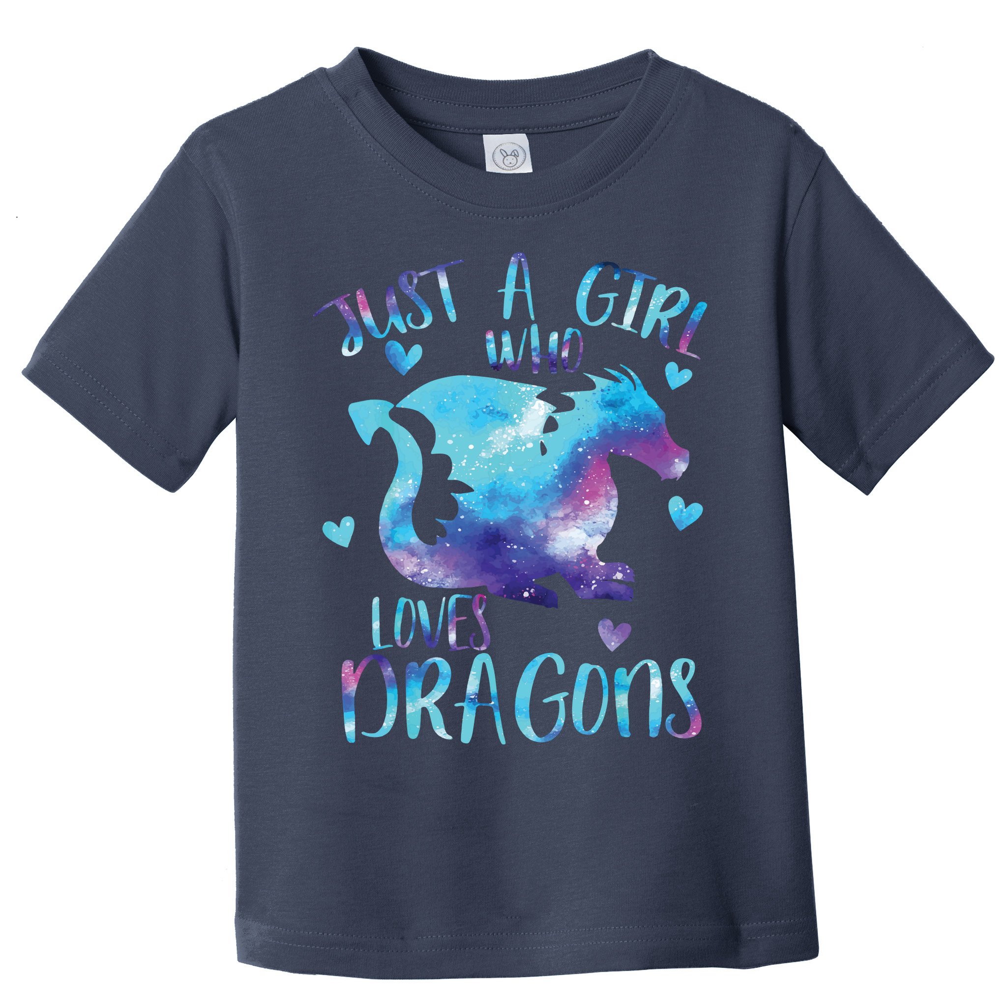 Just A Girl Who Loves Dragons Galaxy Space Dragon Cute Girls Toddler T-Shirt