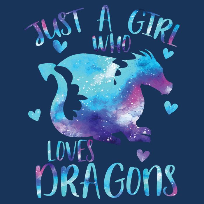 Just A Girl Who Loves Dragons Galaxy Space Dragon Cute Girls Toddler T-Shirt